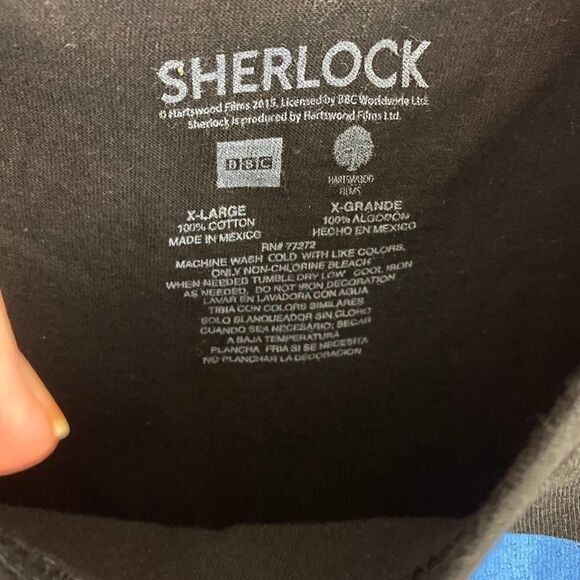 BBC Sherlock Holmes Graphic Black T-Shirt Size XL - Picture 5 of 6